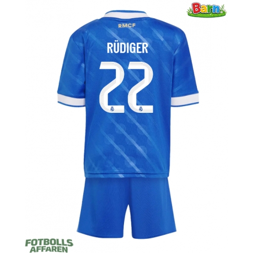 Real Madrid Antonio Rudiger #22 Tredjeställ Barn 2025-26 Kortärmad (+ Korta byxor)